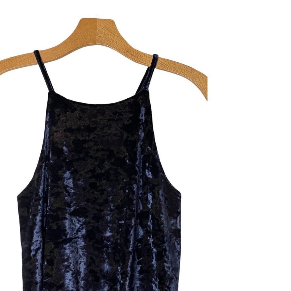 Greylin Navy Blue Velvet Spaghetti Strap Halter Neckline Clarissa Bodysuit XS - Picture 5 of 15